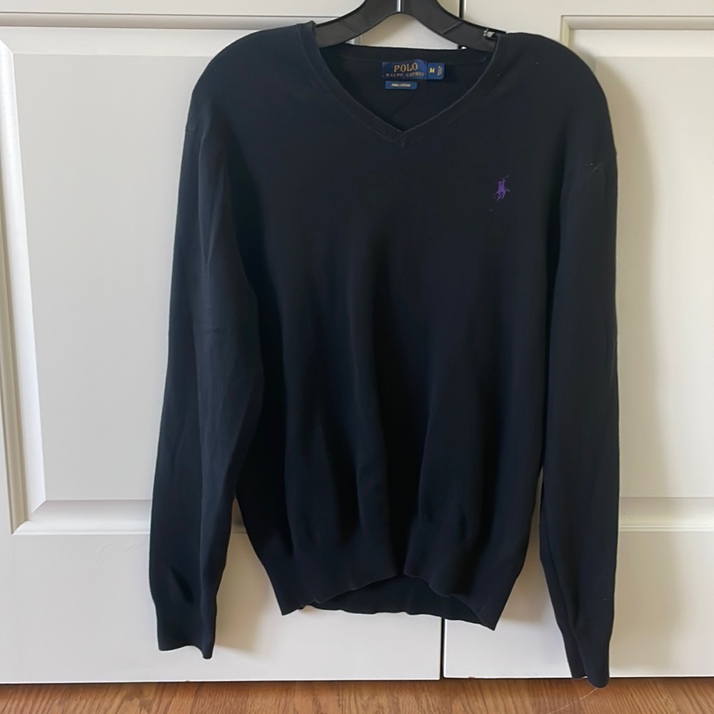 Polo Ralph Lauren black v neck sweater size M